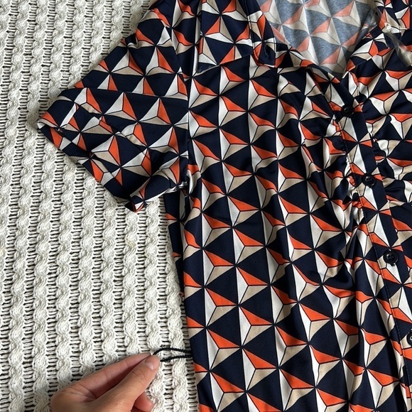 MSK • geometric abstract print shirt dress - Picture 7 of 10
